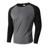 Men S Slim Fit Round Neck Long Sleeve Color Block Pullover Base Layer