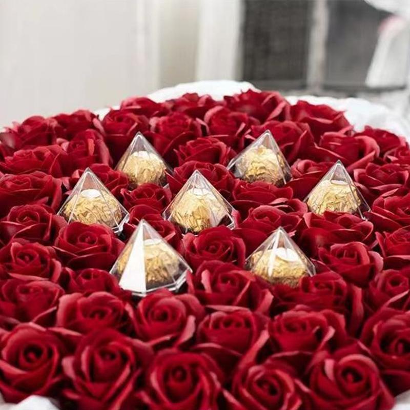 10 шт. прозрачная мини-коробка для шоколада, пластиковая упаковка для конфет в виде трюфелей, подарочная коробка на День святого Валентина, принадлежности для украшения свадебной вечеринки