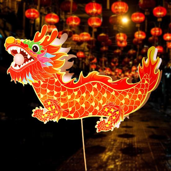 2024 Весенний фестиваль Фонарь Дракона Яркий цвет Традиционный ручной работы DIY Craft Lucky Lantern для празднования Нового года