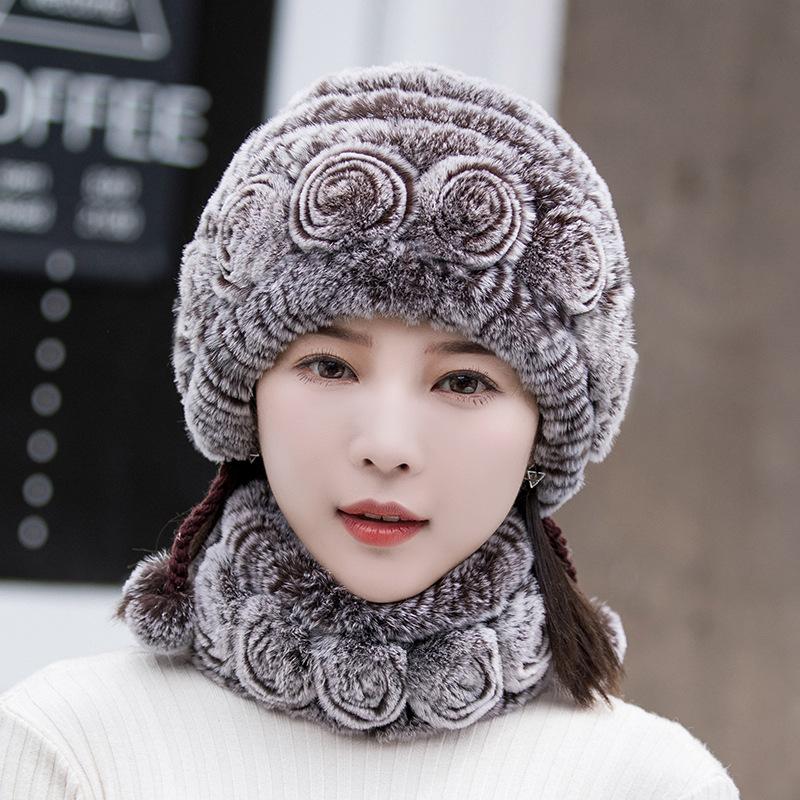 Winter Warm Faux Fur Beanie Trendy Coldproof Elastic Knit Hats Thick Warm Skull Cap Classic Beanies for Women Girls Autumn & Winter