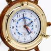 14" Authentic Nautical Time Tide Clock Porthole Ship Wheel | Navy Pirate's Gift & Decor | Nagina 2Y-TWOD-UW08