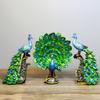 European Style Resin Peacock Figurine – Elegant Animal Statue for Living Room, Cabinet & Gift Decoration