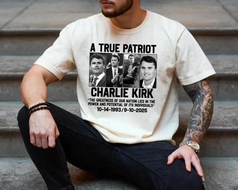 Rest in Peace Charlie Shirt, Charlie Kirk Memorial , A True Patriot Unisex T-Shirt