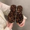 Fashion Mid Heel Slippers Women's Leopard Pattern 2024 Outdoor Summer Fashion Leisure Sexy Modern Platform Round Head Women's Slippers