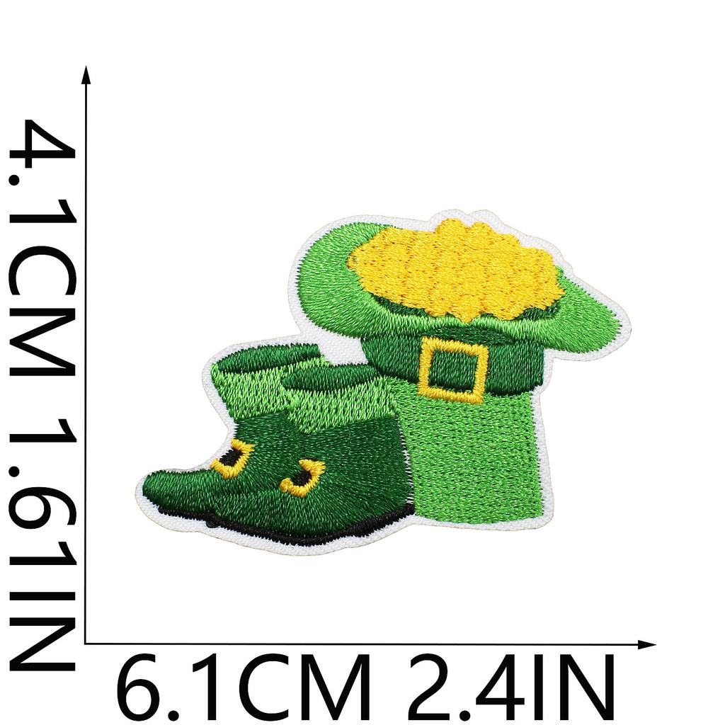 Clover Series Embroidery Cloth Sticker Holiday Clothes Decoration St. Patrick'S Day Patch Sticker Car Rainbow Chapter Boy