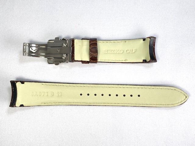 4A071JL SEIKO Premier 21 мм Кожаная Телячья для и других через Ремешок, Тисненая, Коричневая, для моделей SNP025JC/ 7D56-0AA0. (Доставка Nekoposu)