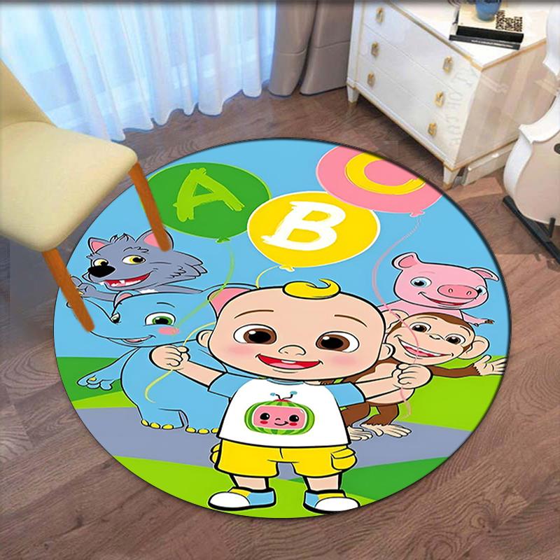 Cocomelon Printed Round Rug Carpet Chair Rug Area Rug Entryway Doormats,for Office Chair Living Room Bedroom Kitchen Room.