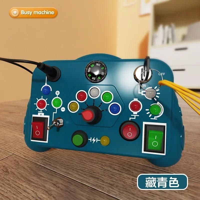 Монтессори-бизиборд, сенсорные игрушки, мультфильм, светодиодный выключатель, пульт управления, дорожные развлечения, детская игра для детей 2-4 лет