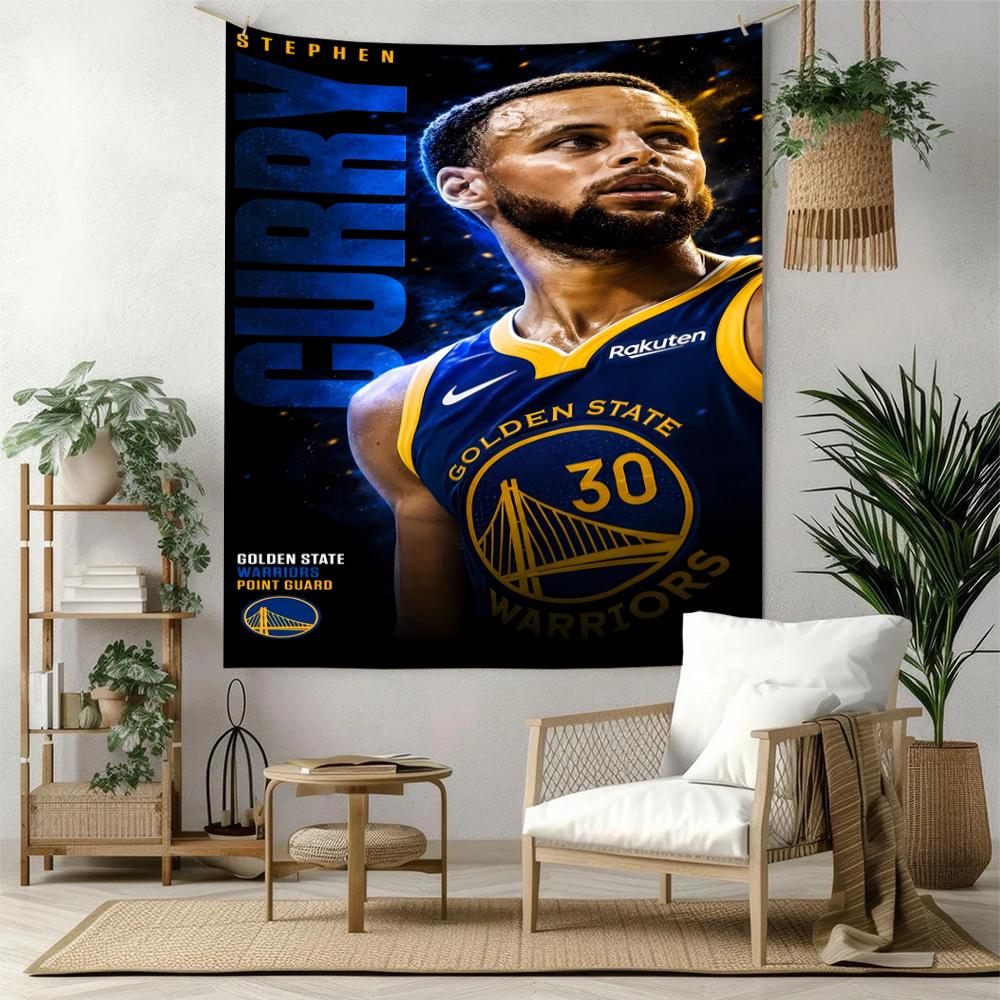 Golden State Warriors Player Retro Tapestry Rustic Farmhouse Great For Living Room Bedroom Dorm Wall Versatile Decor Tasseled Design Gift For Birthday