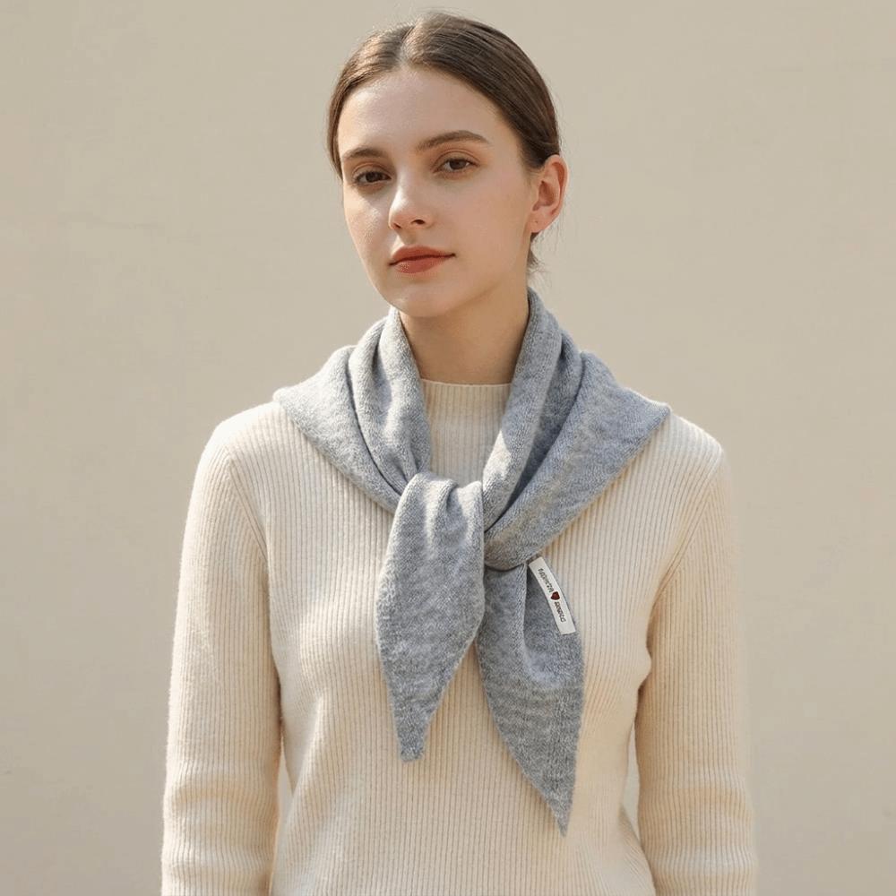 Solid Color Knitted Triangle Scarf Striped Cross Neckerchief Sweet Cross Scarves Autumn Winter
