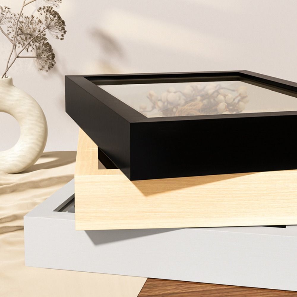 Коробка для демонстрации фотографий из дерева с тенью для сухого цветка, коробка для фоторамки, чехол для фото на память