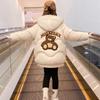 Girls Down Jacket Cute Bear Autumn Winter Warm Fashion Parka Coat Hooded Zipper Girls Outerwear Years Kids Clothes