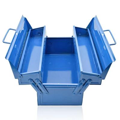 Металлический ящик для инструментов, портативный, 3-лотковый, консольный, стальной ящик для инструментов, органайзеры для хранения инструментов для домашнего электрика, ремонта оборудования, 34x16x15 см