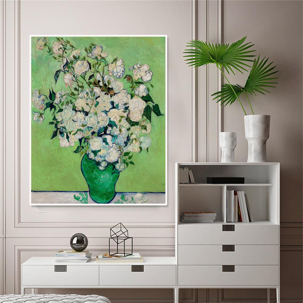 Van Gogh Rose Exhibition Canvas Wall Poster Print Living Room Pop Art Home Decoration