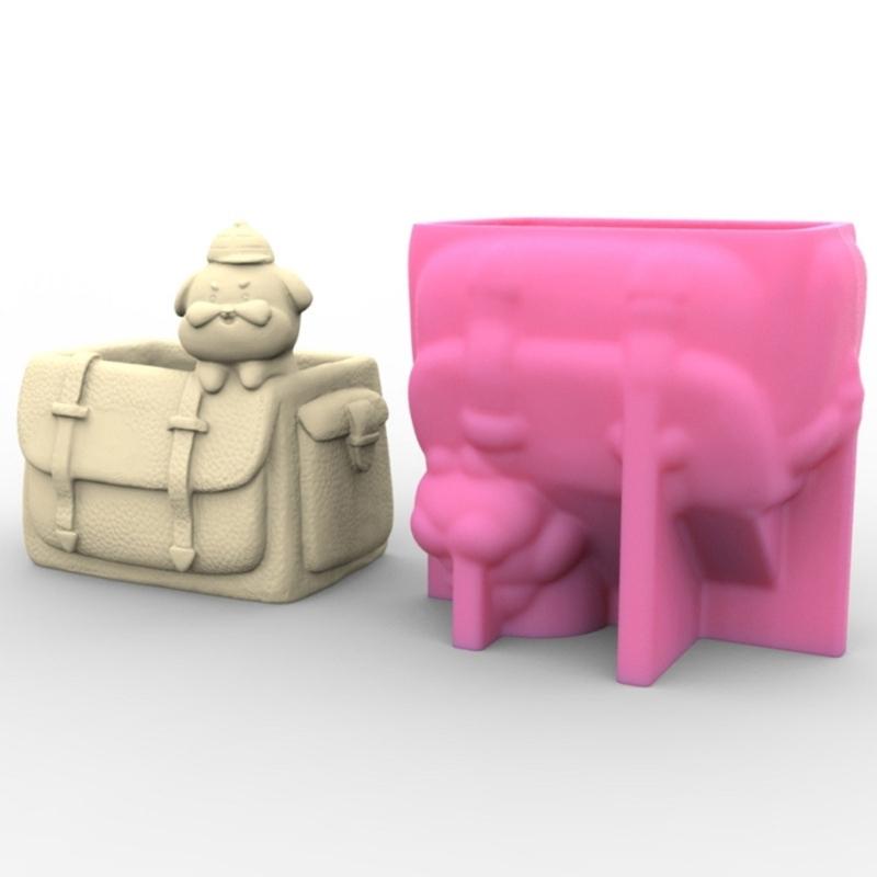 Silicone Mold for Succulent Plant S Garden Statues Backpack Dog Flower Mold Unique Pen Holder Resin Molds