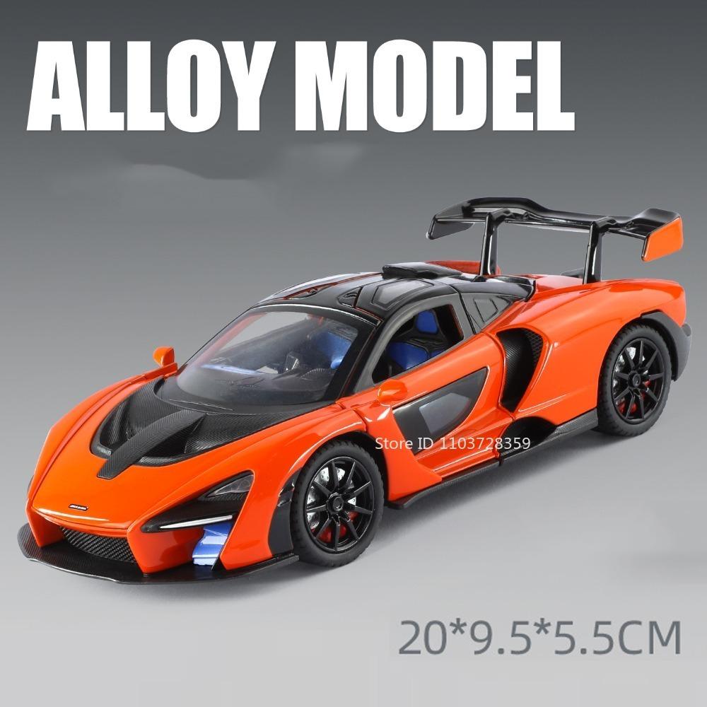 1:24 Huayra Senna Игрушечная Машинка Спрей Модели Суперкаров Металл Литье под Давлением Двери Открываются Рулевое Управление Передним Колесом Амортизация для Детских Подарков