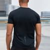 Футболка Li Ning Breathable Running Training с коротким рукавом и принтом букв, мужские топы, черная ATSR001-1