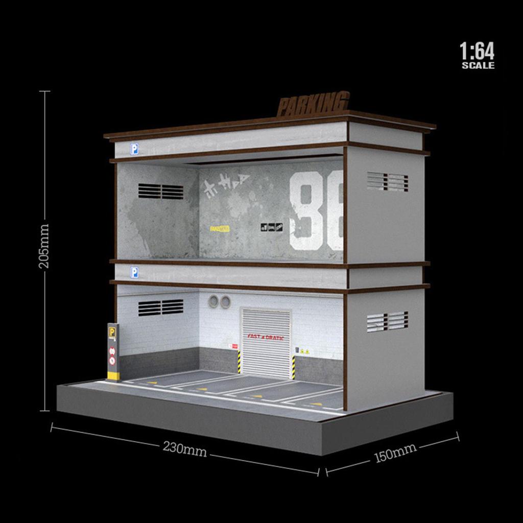 Витрина для парковки 1/64, 1:Модель автомобиля в масштабе 1:64, модель литого металла, гараж