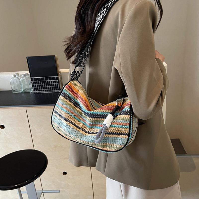 Повседневная женская плетеная легкая сумка через плечо для женщины, дизайнерская роскошная сумка под мышкой KTB