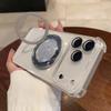 Luxury Shockproof Magnetic Rotating Bracket Case For iPhone 17 Air 15 16e 14 13 12 11 Pro Max Plus XS XR For Magsafe Clear Cover