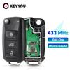 KEYYOU 5K0837202AD 434 МГц ID48 дистанционный откидной ключ для VW Volkswagen Beetle Caddy Eos Golf Jetta Polo Scirocco Tiguan Touran
