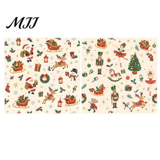 Holiday Party Backdrop Decorations Christmas Nutcracker Self-Adhesive Wall Stickers, Thick PVC Wallpaper with Ballerina, Xmas Tree & Fairy Tale