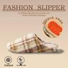 Women’s & Men’s Retro Plaid Cotton Slippers: Cozy, Plush, Thick Sole, Silent Warmth for Autumn/Winter Indoors.