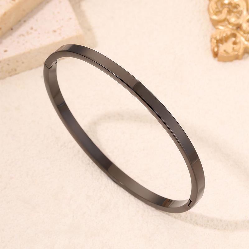 Женский высококачественный браслет из титановой стали, не тускнеющий, с полированной пряжкой-манжетой