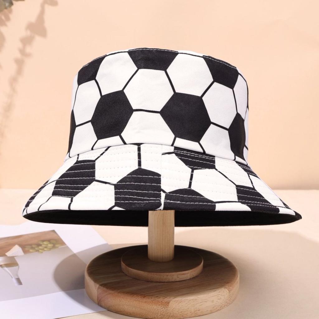 Football Pattern Printed Bucket Hat Spring And Summer Outdoor Foldable Sunshade Sunscreen Cap