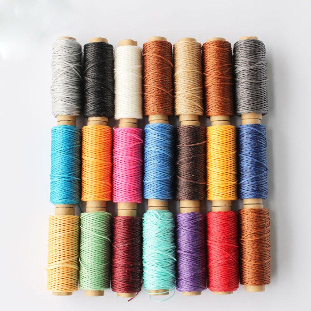 50Meters Durable Flat Hand Stitching Handicraft Leather Waxed Thread Sewing Line Cord