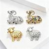 Shiny Rhinestone Ram Brooch Inlaid Lapel Pin Gifts Brooch Pins  Coat Scarf Decoration