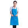 Унисекс простой однотонный кухонный фартук для приготовления пищи в ресторане с карманом