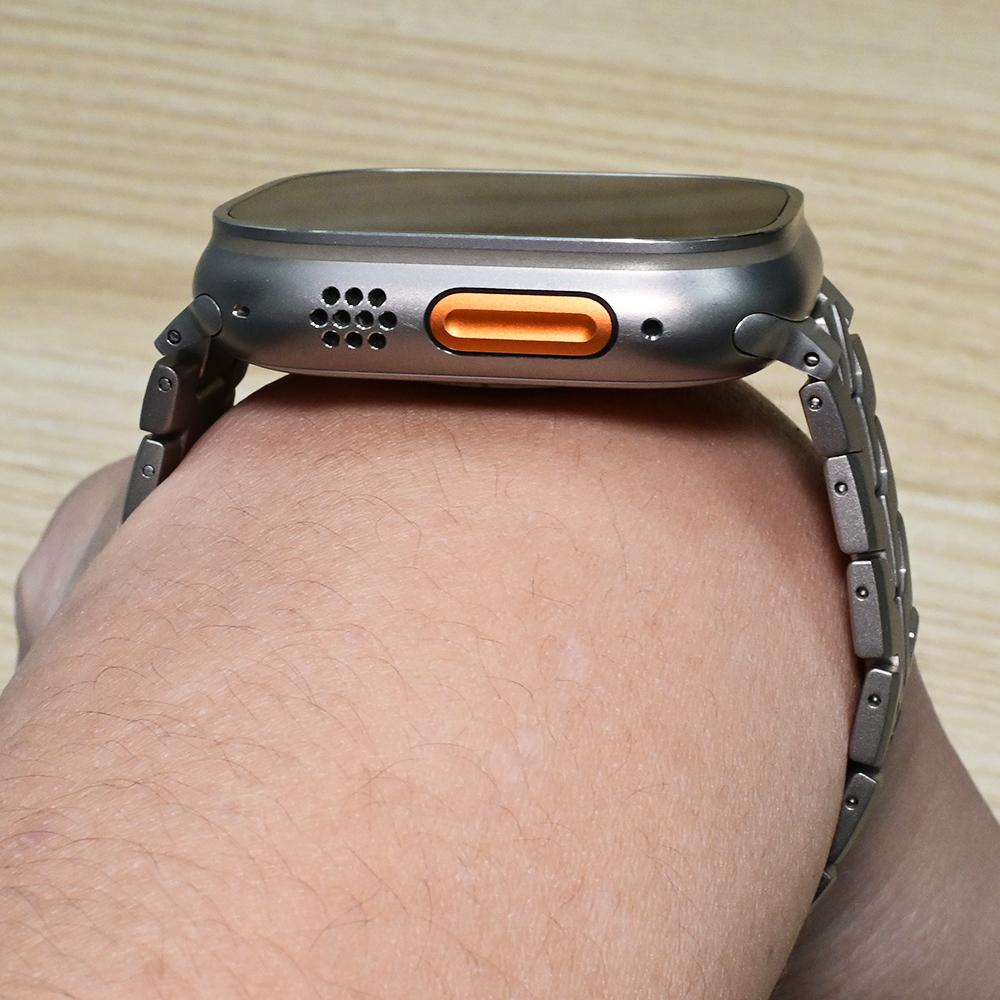 Титановый ремешок для Apple Watch Series 10 46мм Ultra 49мм Браслет звеньевой из титана Люкс для Iwatch 9 8 7 6 5 45мм 44мм