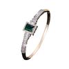 Accessories: Grand Emerald Open Elastic Buckle Adjustable Bracelet