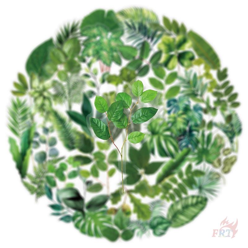 50Pcs/Set Green Leaves PET Stickers Waterproof DIY Fashion Doodle Decals Stickers