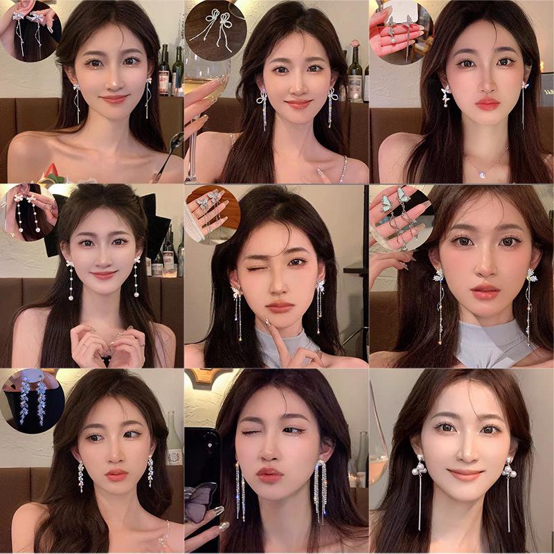 Серьги-бантики с кисточками в корейском стиле класса люкс — элегантный длинный дизайн для женщин