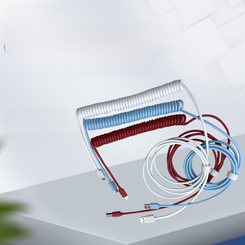 Универсальный спиральный кабель для клавиатуры с USB-пружиной и совместимостью с данными TPC