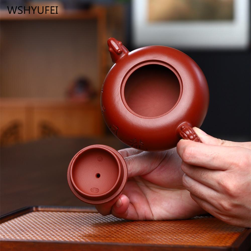 Yixing Original Mine Dahongpao Card Lid Purple Clay Pot Longfeng Chengxiang Tea Pot Kung Fu Tea Set 220ml Teapot