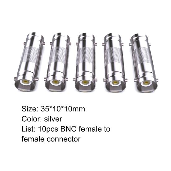 10Pcs BNC Female to Female Connector Adapter Coupler Converter Replacement Kit for CCTV Video Camera