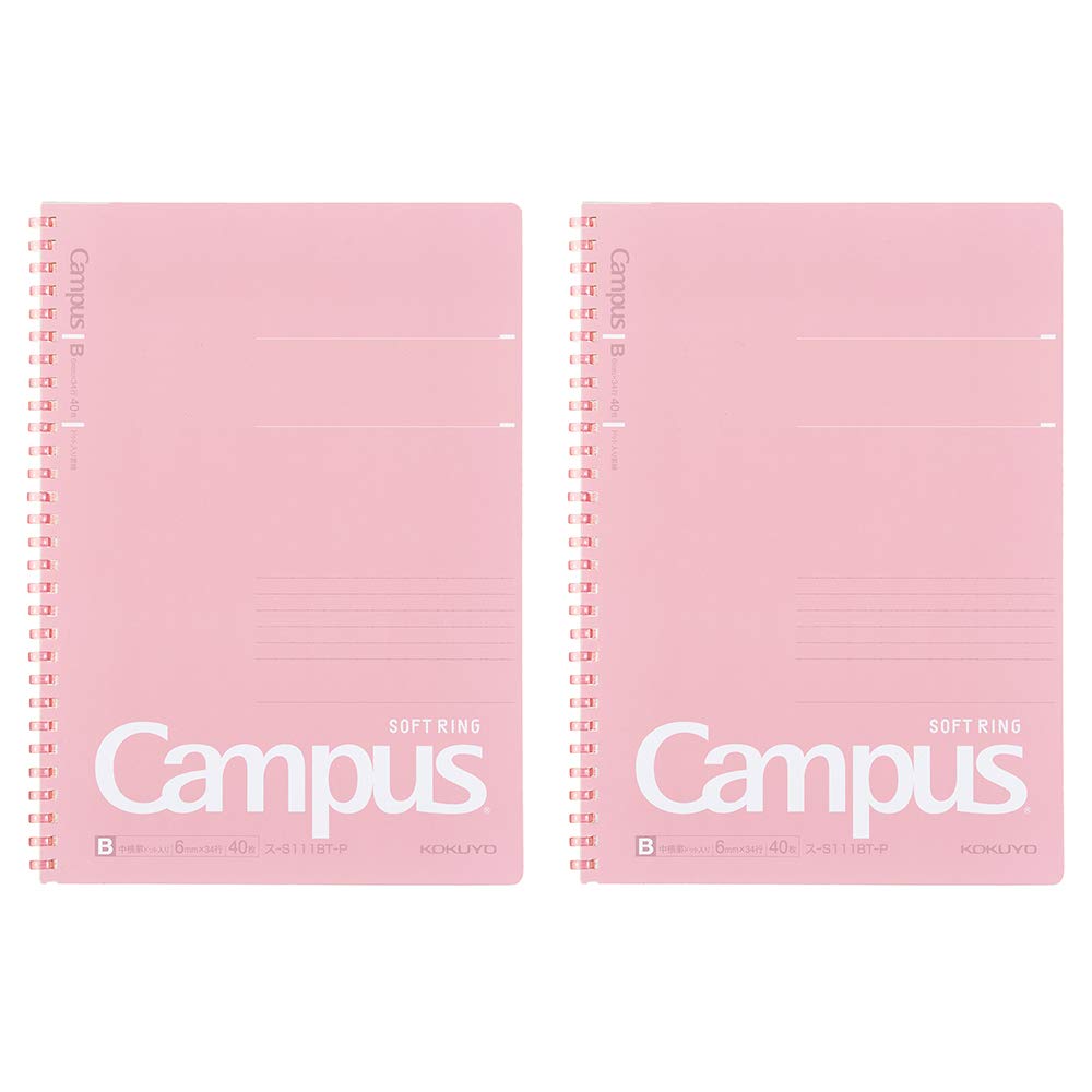 KOKUYO Campus Soft Ring Notebook Dot Ruled 40 Sheets B5 Pink Set of 2 S-S111BT-PX2SET