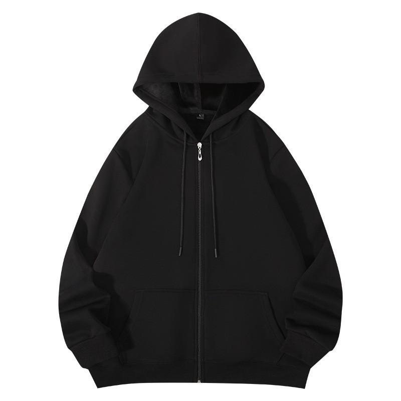Unisex Heavyweight Hooded Zip-Up Sweatshirt 420g Cotton Blend Oversized Pullover Winter