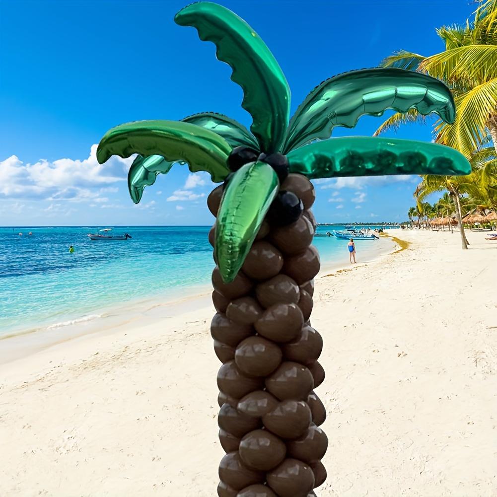 12-Pack of Coconut Leaf Aluminum Foil Balloons Suitable for Seaside Theme and Coconut Tree Theme Party Decorations