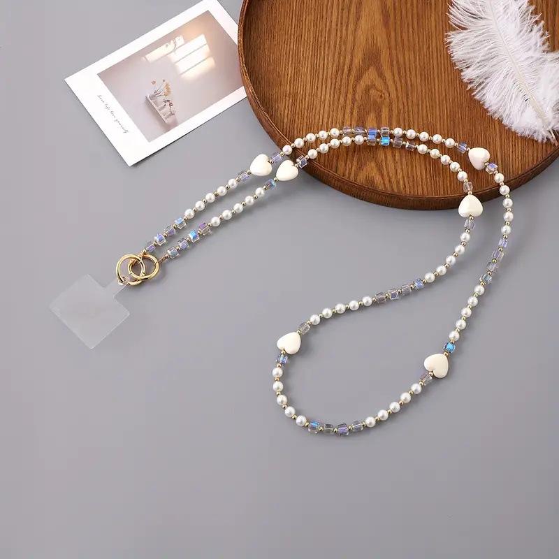 Pearl Mobile Phone Chain Necklace - Crossbody Lanyard for Women