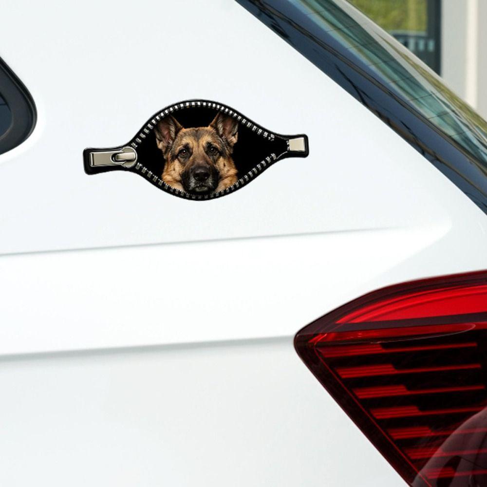 Waterproof Dog Car Decal Zipper Design Pet Car Decoration Sticker Dog Car Sticker  Scratch Covering