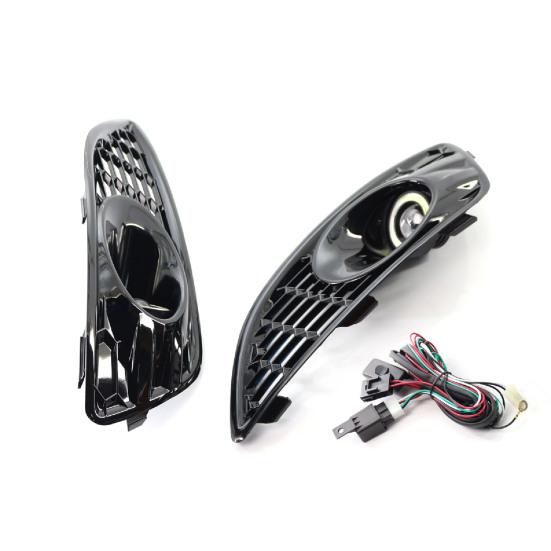 2Pcs LED Fog Light Long-lasting High Brightness White Lens Black Front Fog Lamp D2BZ15266CB for FORD FIESTA JA8 2013.01-2017.12