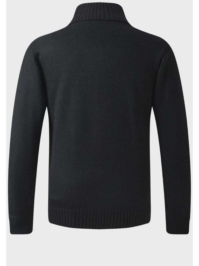 European Men's Thick Knitted Stand Collar Sweater Cardigan 2022 Edition