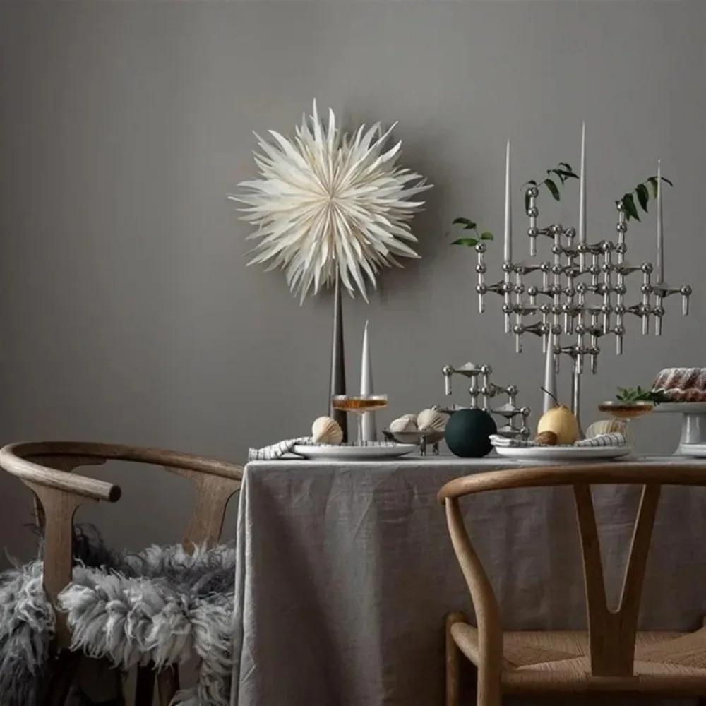 New Metal Molecular Structure Candle Holder Nordic Silver Candle Stand Triangle Candlestick Gift