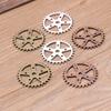 3-Color Alloy Gear Pendant: 25mm Round Bracelet Connector