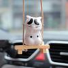 Creative Cartoon Cat Sitting On Stool Swing Car Pendant Car Rearview Mirror Decoration Accessories Cute Funny