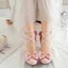 Lovely Women Sandals Block High Heels  Summer Princess Lolita Shoes Cross -Strap Bowties Pearls Pendant Heels Women